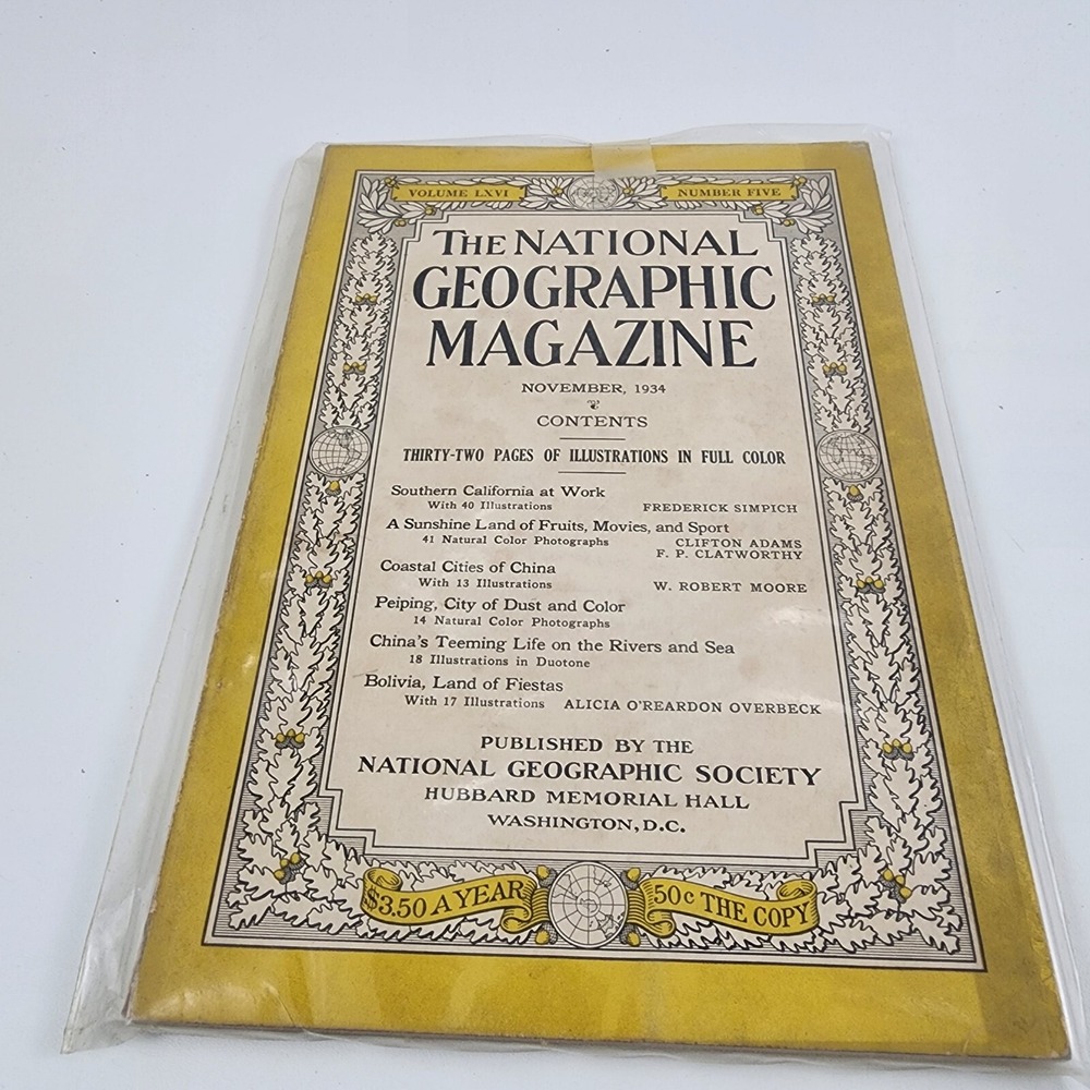 National Geographic Magazine November‎ 1934 No  Insert